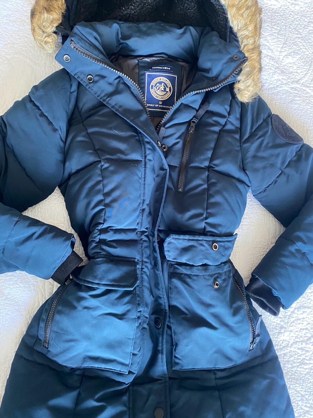 SUPERDRY Women’s Long Down Puffer Coat Faux Fur Hood Winter Parka
Superdry long - Picture 4 of 7